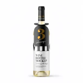 Clear Glass White Wine Bottle 01